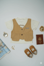 Stylish 3-Piece Tan Summer Outfit for Boys | boys 3 piece set - Image 3