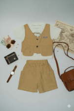 Stylish 3-Piece Tan Summer Outfit for Boys | boys 3 piece set - Image 2