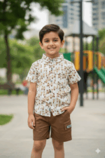 Trendy Letter Print Boys' Summer Shirt and Shorts Set | Kids shorts set