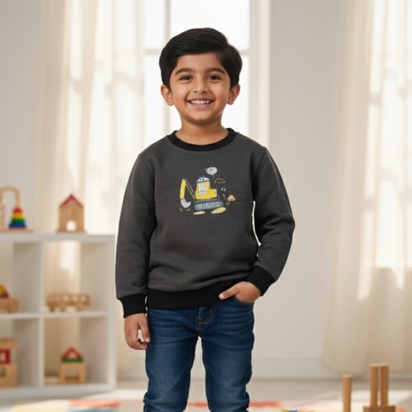 Kids' Cozy Bulldozer Graphic Sweatshirt | Kids Winter Wear