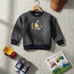 Kids' Cozy Bulldozer Graphic Sweatshirt | Kids Winter Wear - Image 3