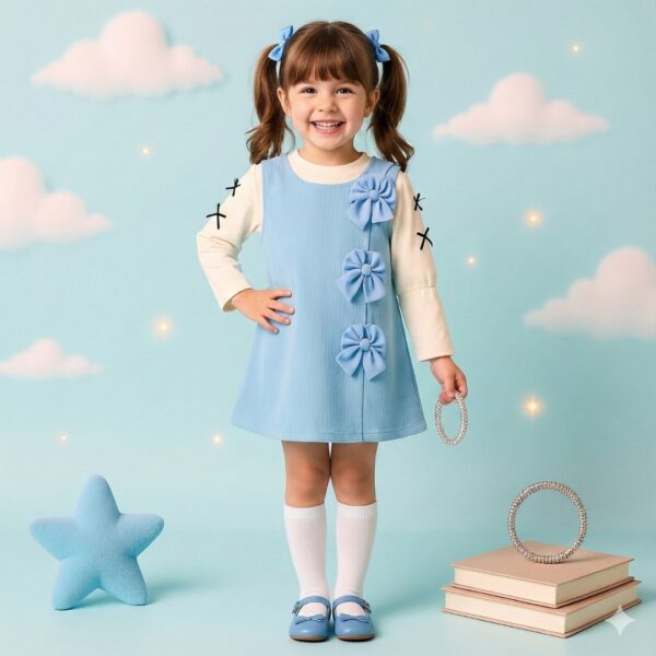 Elegant Girls' Long-Sleeve Party Romper/Dress