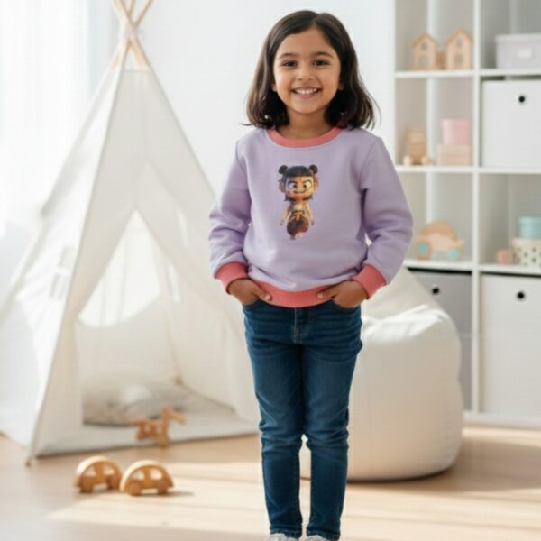 Kids Sweatshirt | Heroic Nezha Cartoon Print In Multicolors
