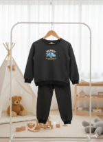 Sweatshirt and Joggers Set | Black And Dark Blue Ready Print Sweatshirt Set For Kids - Image 4