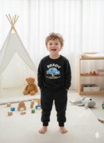Sweatshirt and Joggers Set | Black And Dark Blue Ready Print Sweatshirt Set For Kids - Image 3