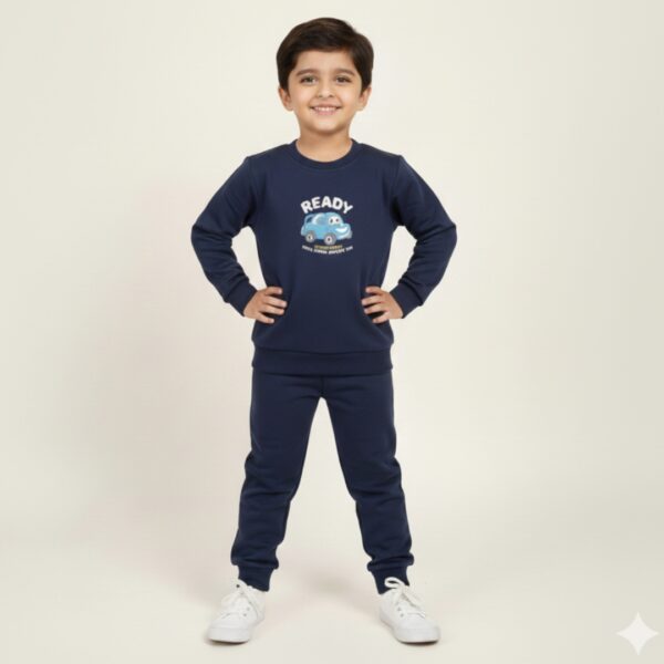 Premium Dark Blue Co-ord Set — Durable Top and Joggers for Kids