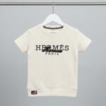 Premium Kids Cream Shorts Set – Minimal Print Tee & Comfort Shorts - Image 2