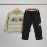 Boys Striped T-Shirt with Jogger Jeans Set - Image 4