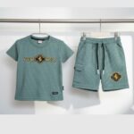 Green Shorts Set – Textured T-Shirt with Matching Shorts - Image 4