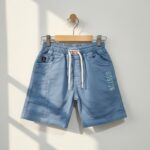 Casual Summer Shorts Set – Striped T-Shirt & Sky Blue Shorts - Image 3